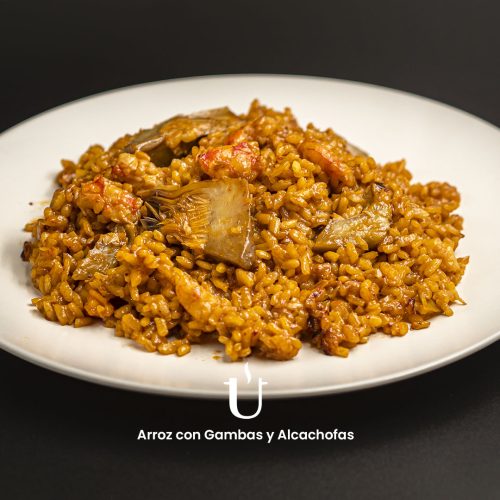 Arroz con Gambas y Alcachofas Raggú