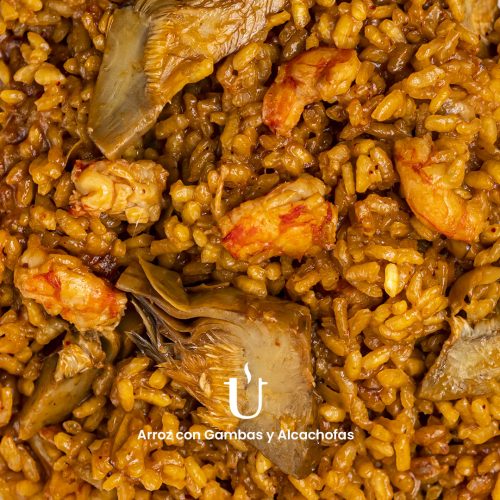 Arroz con Gambas y Alcachofas Raggú