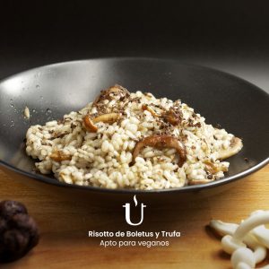 Risotto de Boletus y Trufa Raggú, Apto para veganos