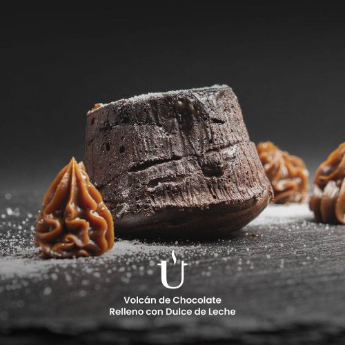 Volcán de Chocolate relleno de Dulce de Leche