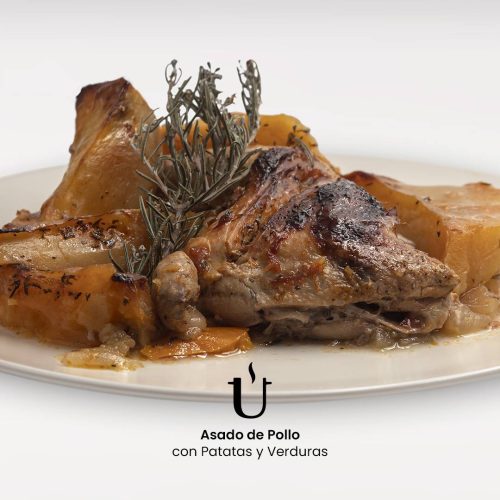 Asado de Pollo con Patatas y Verduras - Raggú